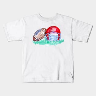 Football and helmet Kids T-Shirt